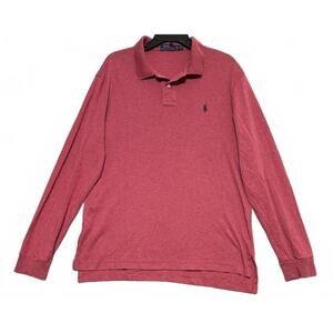Polo Ralph Lauren Long Sleeve Polo Shirt Mens XL Red / coral logo green